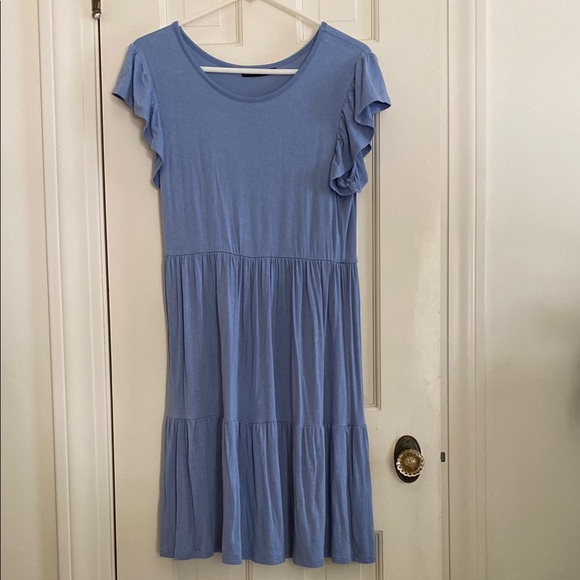 Ruffle Sleeve Dress Bundle (Blue and Taupe) - Picture 2 of 3